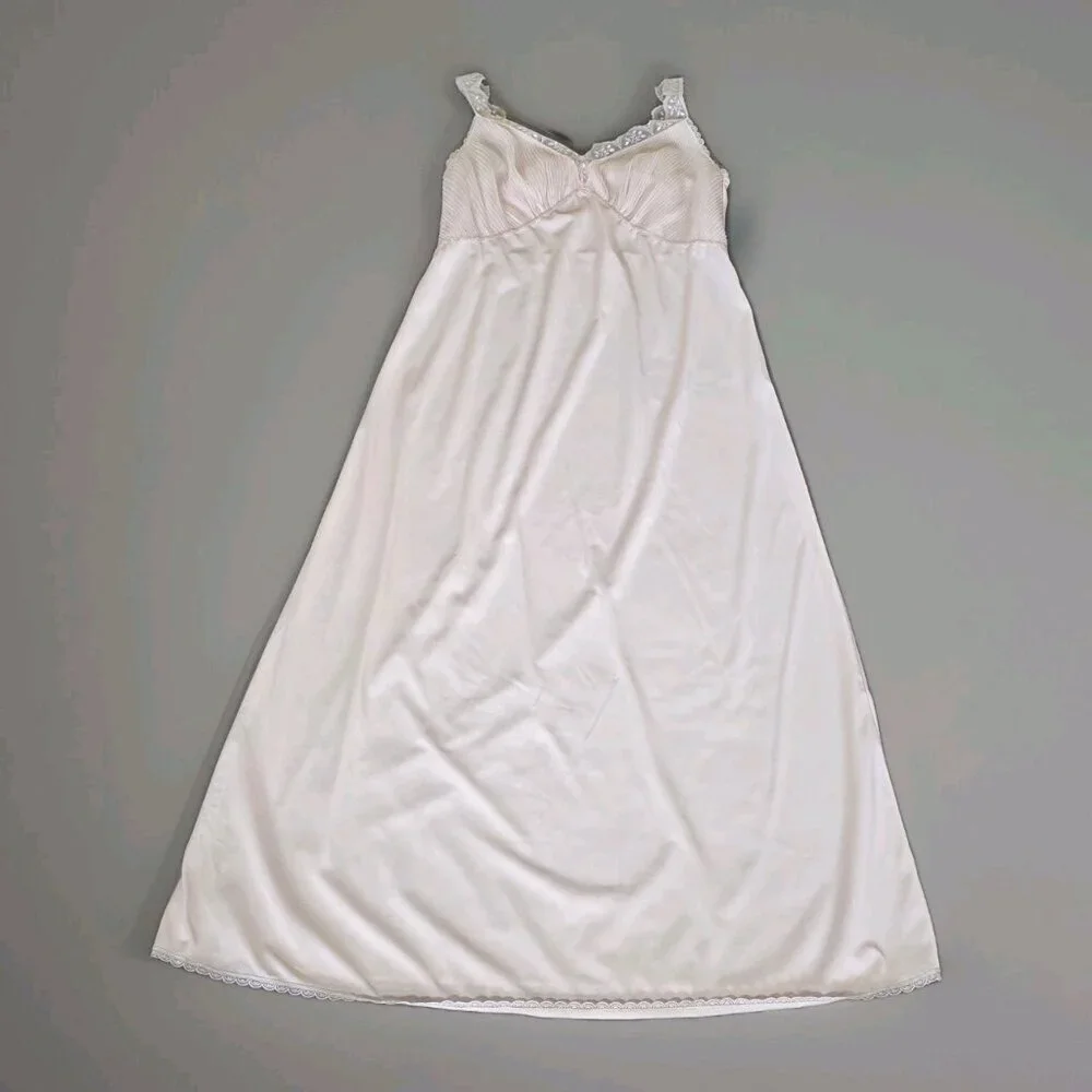 Vintage Fibra Anic Nivion IT 4 / L Full Slip Nightgown Babydoll Nylon Lace Italy